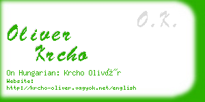 oliver krcho business card